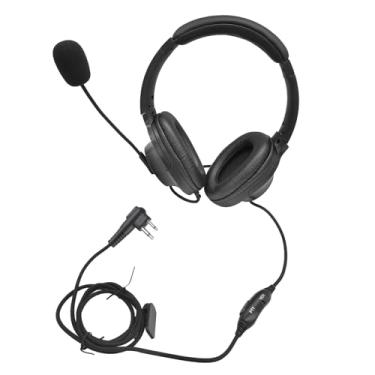 Imagem de HELETUL Fones de ouvido de rádio bidirecional com microfone, rádio amador, intercomunicador, fone de ouvido Ptt Boom, microfone, faixa de cabeça, fones de ouvido para Motorola Walkie Talkie de 2 pinos