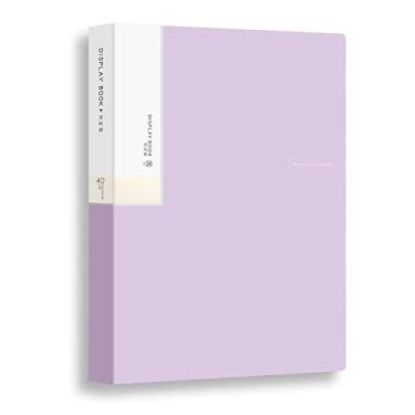 Imagem de Fichário para livros de apresentação com 40 capas de plástico transparente – 40 bolsos, pasta de portfólio A4 com protetores de folha, exibição de 80 páginas para documentos, certificados de arte