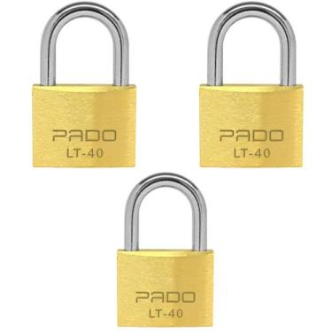 Imagem de Kit 3 Unidades Cadeado Latão 40mm Pado Segredos Diferentes, Cadeado La