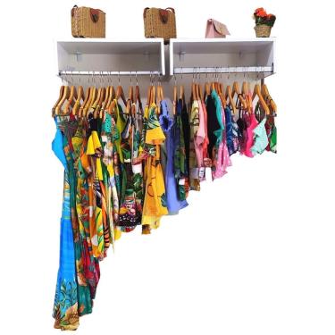 Imagem de Arara De Parede Cabide Metal Closed Loja + Outro De Brinde!