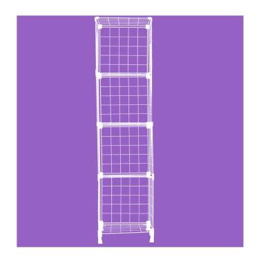 Imagem de Estante Balcão Expositor Aramado 4 Nichos Branco Prateleira de Aço Vertical Livreiro