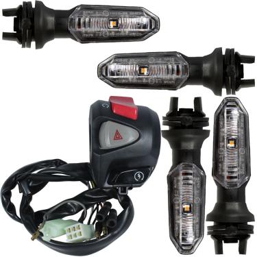 Imagem de Interruptor de partida botão com pisca alerta NXR160 Bros 2015 a 2022 modelo CB500 com piscas led