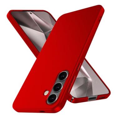 Imagem de JUNAUTTB Capa para Samsung Galaxy S24 FE ultrafina fosca PC capa protetora rígida, com proteção para lente de câmera, capa de telefone simples durável slim fit 6,7 polegadas vermelha JUS13-21