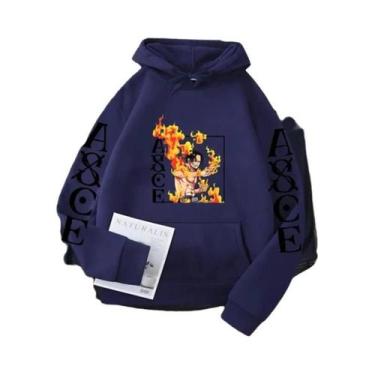Imagem de Novo One Piece anime Ace moletom com capuz de lã transfronteiriça masc