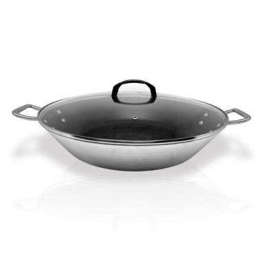 Imagem de Paellera 40cm Teflon Antiaderente com Tampa de Vidro - Alumínios Porte