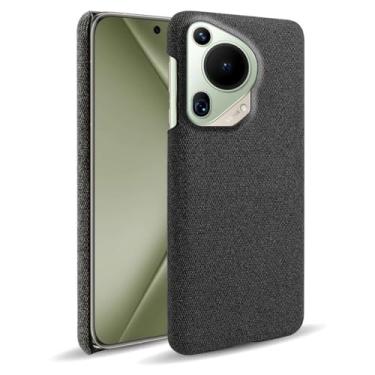 Imagem de Capa para Huawei Pura 70 Ultra,Capa desenhada em lona,Case Protetora Ultrafina com Empunhadura Macia,Design em Tecido Antichoque e Antiarranhões-Black