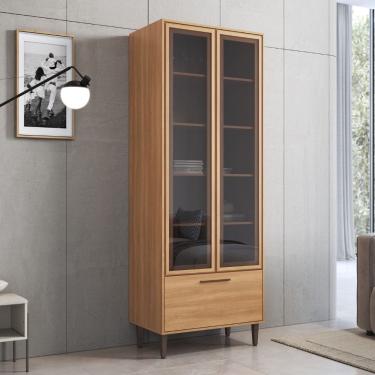 Imagem de Cristaleira 2 Portas com Vidro Fumê 1 Gaveta Jade Delmarco