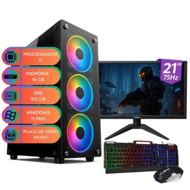 Imagem de Computador Pc Gamer UP Starter Max I7 Memória 16GB SSD 512 GB Monitor 