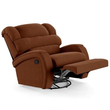 Imagem de Poltrona Do Papai Reclinável Kalie Glider Giratória Massagem Fh9 Veludo Terracota - Mpozenato