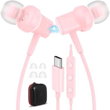 Imagem de Fone de ouvido USB C para iPad A16 Samsung S25 Edge S24 Ultra S23 A53 A26 A36 A56 A56 Fones de ouvido intra-auriculares com cancelamento de ruído Android Tipo C Fone de ouvido com fio para iPhone 16e