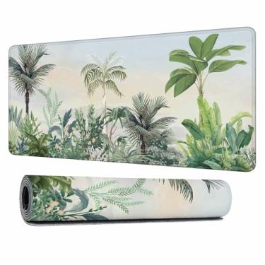 Imagem de Y YIHANGBEST Tropical Rainforest Paradise Mouse Pad Palmeira Exótica Planta XL Gaming Mouse Tapete de Teclado para Mesa, Computador, Escritório, Casa 35 x 15 cm