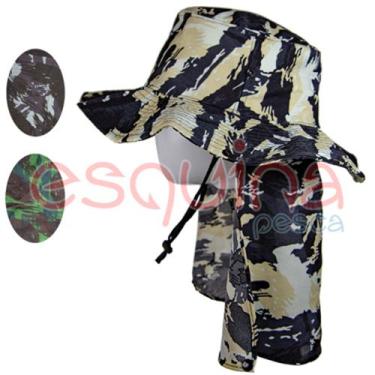 Imagem de Chapéu pescador c/ protetor pescoço - Bellapesca, Camuflado