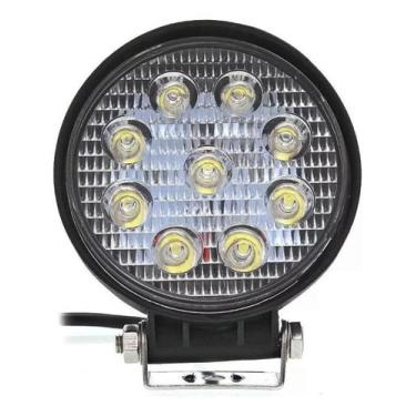 Imagem de Farol De Milha Redondo C/ 9 Leds 90mm C/ Suporte - Asx Iluminação