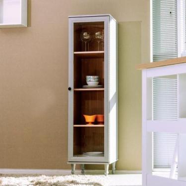 Imagem de Cristaleira Estante Para Livros Ditália 1 Porta Vidro E-963, Cinza