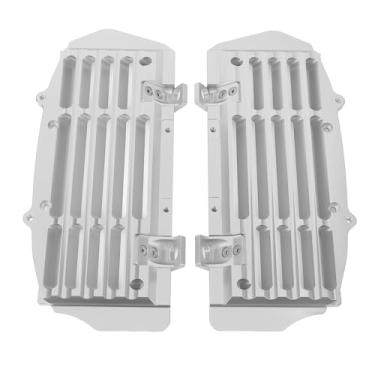 Imagem de Capa protetora de grade do radiador de motocicleta, 1 par de capa de proteção de grade do radiador fácil de instalar para 125 a TC125 FC 250 (prata)