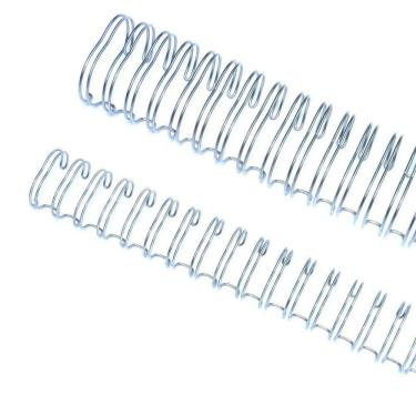 Imagem de Wire-O Garra Duplo Anel 5/8" 120 Fls Carta 2X1 Prata 50un