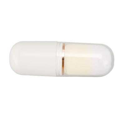 Imagem de Mini Pincel para Blush, Cerdas Densas, Fáceis de Usar, Pincéis de Maquiagem Retráteis, Leve, Compacto, Macio, Durável, Portátil Com Tampa para pó Solto (Branco)
