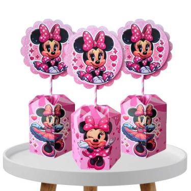 Imagem de 10 Centro De Mesa Decorativos Minnie Rosa Para Aniversário - Kibunitin