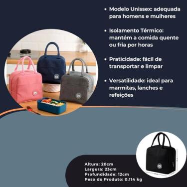 Imagem de Bolsa Térmica De Mão Lancheira Marmita Viagem Organizadora