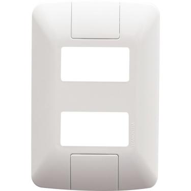 Imagem de Placa 2 Postos Afastados 4x2 Tramontina Aria Branca Construtora Tramontina