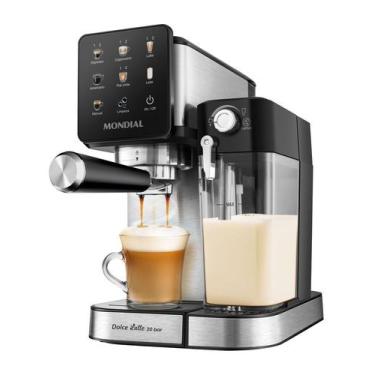 Imagem de Cafeteira Espresso Mondial Dolce Latte C-28-ECL, Preto e Inox, 220V
