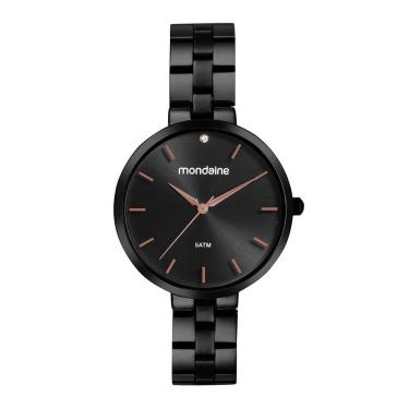 Imagem de Relógio MONDAINE feminino analógico preto rosê 32670LPMVPE3