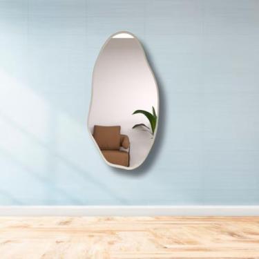 Imagem de Espelho Grande Orgânico 115x60 Decoração Corpo Inteiro com Moldura de 