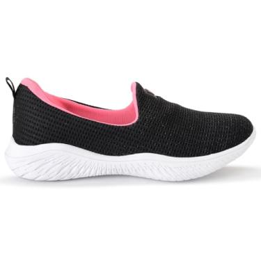 Imagem de Sapatilha Feminina Ortopédica Sem Cadarço Slip On Calce Fácil Leve Confortável Original (Preto/Rosa, BR, Adulto, Numérico, 34)