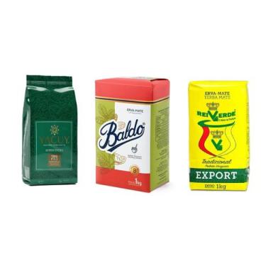 Imagem de Kit 3 Yerba Diversas Padrão Uruguaio Baldo, Rei Verde, Yacuy - Baldo, 