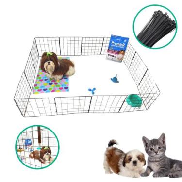 Imagem de Cercado Modular Móvel Pet 14 Telas Tela Aramada 30x40cm Gato Coelho Po