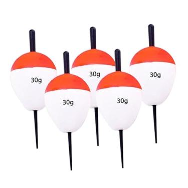 Imagem de simhoa 5 peças de bóias de pesca, bóias, bobbers, EVA oval, cor brilhante, espuma de alta flutuabilidade, conjunto de bóias para pesca de percas, bagres, 30g