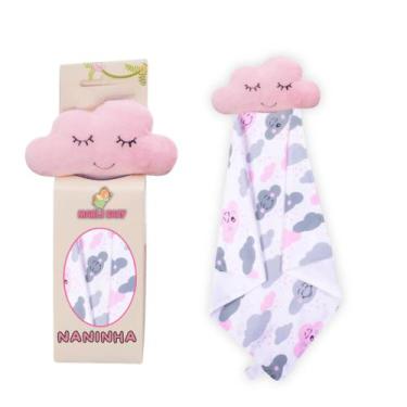 Imagem de Naninha Para Bebê Porta Chupeta Bichinhos - Criativa, Nuvem Rosa