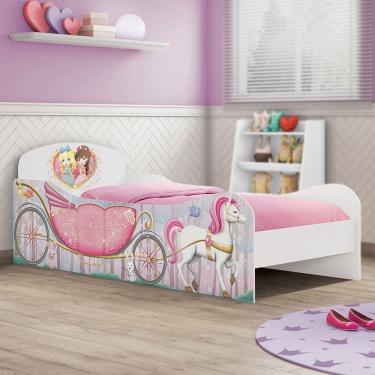 Imagem de Cama Infantil Princesas na Floresta 93x200 Cm Branco