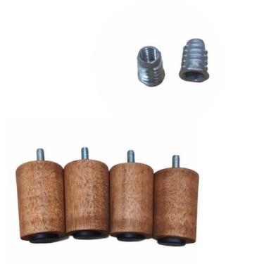 Imagem de 6 Unidades De Pés De 6 Cm Buchas Americana Para Cama Box - ls acessóri