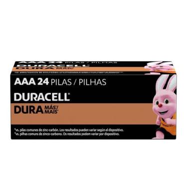 Imagem de Pilha Alcalina AAA Pequena Duracell Com 24 Unidades