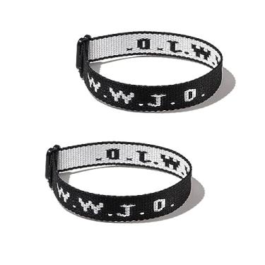 Imagem de Pingyongchang Pulseiras What Would Jesus Do WWJD Pulseiras Carta Combinando Casais Proteção Corda Trançada Inspirador Presentes Religiosos Cristãos Pulseira Amizade Presente para Mulheres Homens Adolescentes Meninas, corda, Sem pedras preciosas