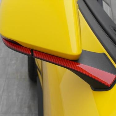 Imagem de BETTERHUMZ Compatível com Ford Mustang 2024 2025 Fibra de Carbono Carro Espelho Retrovisor Adesivo Decoração Decalques Acessórios de Ajuste Interior (Vermelho)