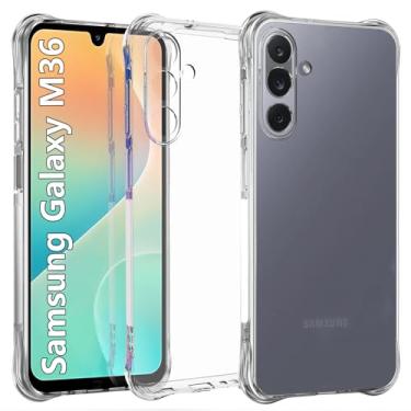 Imagem de USTIYA Capa para Samsung Galaxy M36 5G TPU transparente quatro cantos capa de proteção de grau militar transparente macia