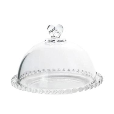 Imagem de Queijeira de Cristal com Tampa Coração 19,5cm x 13cm - Lyor