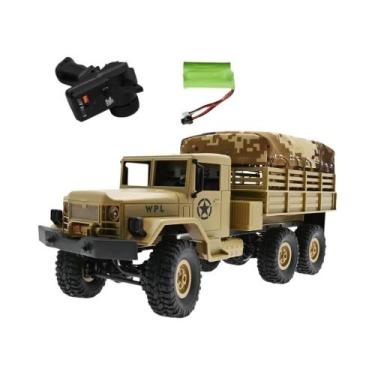 Imagem de Caminhão Militar RC Para Meninos Wpl Naughty Dragon B16 16WD Carro De 