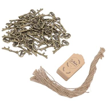 Imagem de Acouto 50 Conjuntos de Garrafa de Forma de Chave Retro Com Tags para Casamentos, Aniversários, Festas e Especial