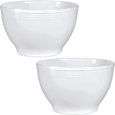 Imagem de Kit 2 Bowl Redondo Saladeira Tigela Cumbuca Saladas Frutas Receitas Mistura Feito de Melamina Resistente