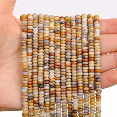 Imagem de BONNY BOXX 1 fio natural 2 * 4 mm contas de renda de ágata Rondelle, contas de pedra de disco de ábaco natural, pedra preciosa espaçadora solta para pulseira faça você mesmo, colar e fazer joias