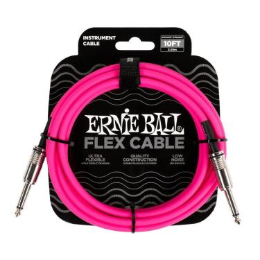 Imagem de Cabo Ernie Ball Flex P10 Reto 10Ft 3,05M Rosa
