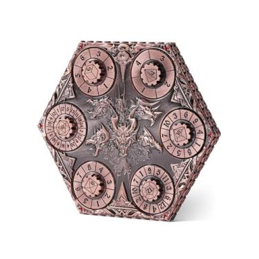 Imagem de Banloga 7 in 1 DND Spinner Dice Set Role Playing Board Games Accessories Good Choice Accessories for DM, Gamer and Collector (Copper)