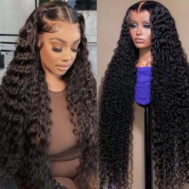 Imagem de Perucas frontais de renda Segsavor Deep Wave 200% de densidade 20 pole