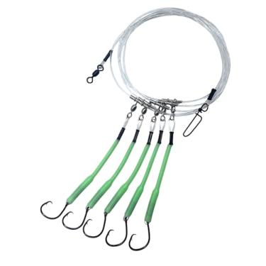 Imagem de Deep Drop Fishing Rig, 5 Mustad Demon Circle 6/0 Hooks with Glow Sleeve