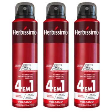 Imagem de Kit 3 Desodorante Aerossol Herbíssimo Volcano 150 Ml - Dana