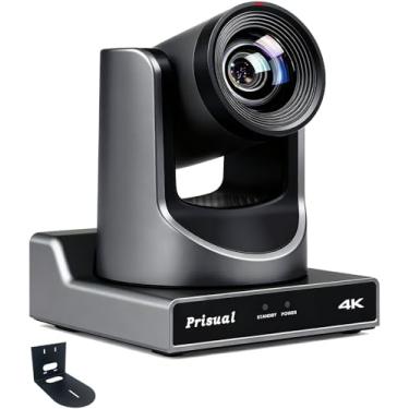 Imagem de Prisual Câmera 4K NDI PTZ com zoom óptico 20x, rastreamento automático de IA, HDMI/SDI/USB/IP NDI transmissão de vídeo ao vivo até 4K60fps, câmera PTZ 4K para serviços de igreja,vMix, OBS e PoE