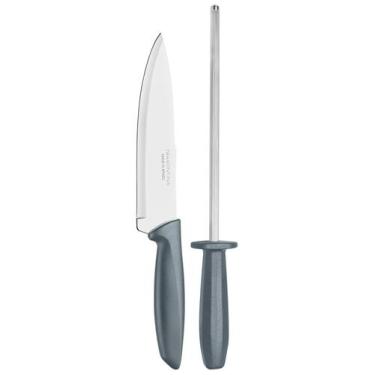 Imagem de Jogo de Faca com Chaira Tramontina Plenus Lâminas Aço Inox e Cabos de 